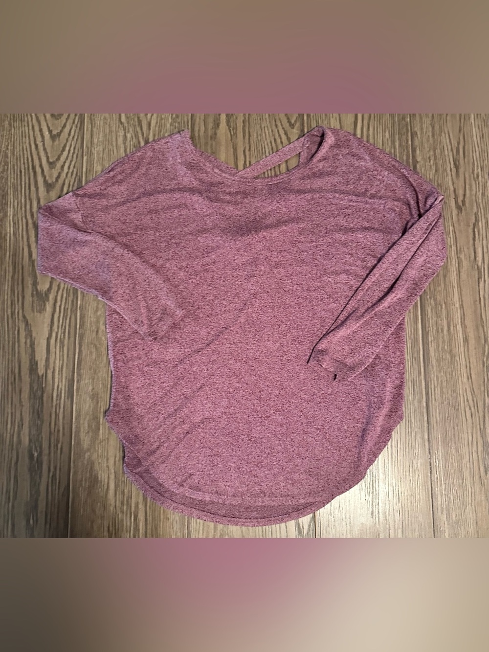 Rue21 Heathered Dusty Mauve V-Neck Hoodie Tunic